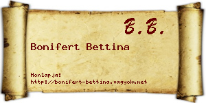 Bonifert Bettina névjegykártya
